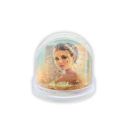 Globo di Neve con Foto Personalizzata Glitter Oro