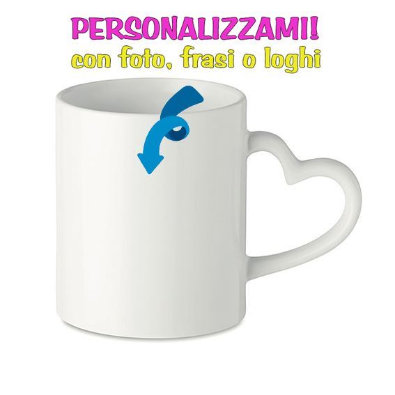 Tazza Personalizzabile con manico a cuore