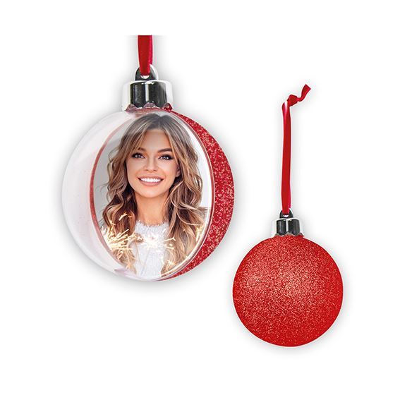 Palla di Natale Personalizzabile BIG Glitter Rossa