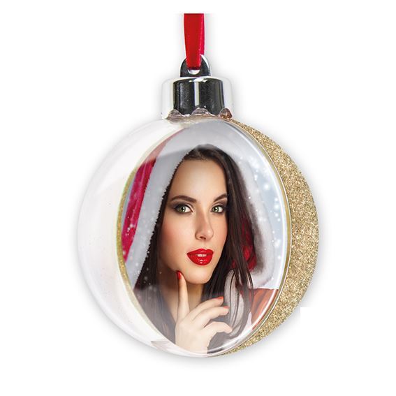 Palla di Natale Personalizzabile Glitter Oro