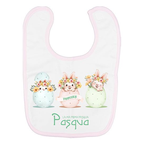 Bavaglio bambina personalizzabile " La mia prima Pasqua "