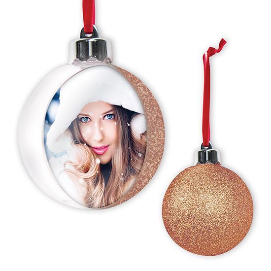 Palla di Natale Personalizzabile BIG Glitter Caramel