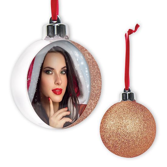 Palla di Natale Personalizzabile  Glitter Caramel